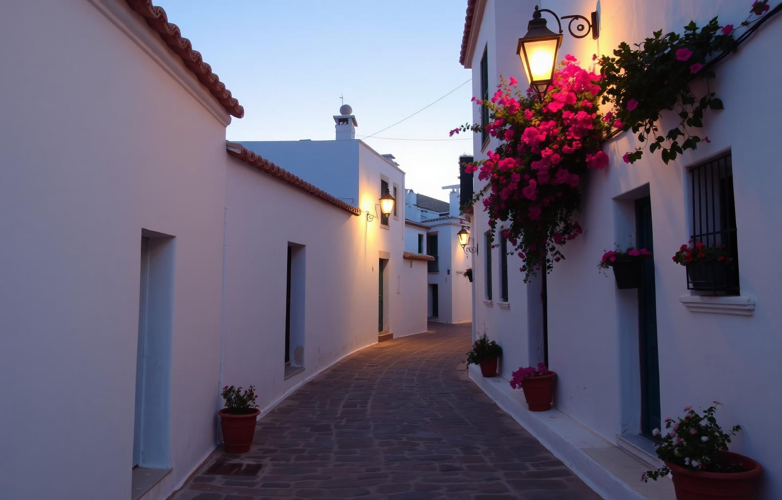 Calle de pueblo blanco